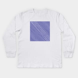 Striped-pattern, color, very-peri, purple,  simple, minimal, minimalist, lined-pattern, stripe, modern, trendy, basic, digital, pattern, abstract, lines, line, line-art, jewel-color, Kids Long Sleeve T-Shirt